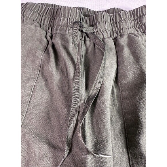 Ci Sono‎ Womens Linen Blend Tie Waist Pull On Pants Green Coastal Beach Sz M - Picture 14 of 14
